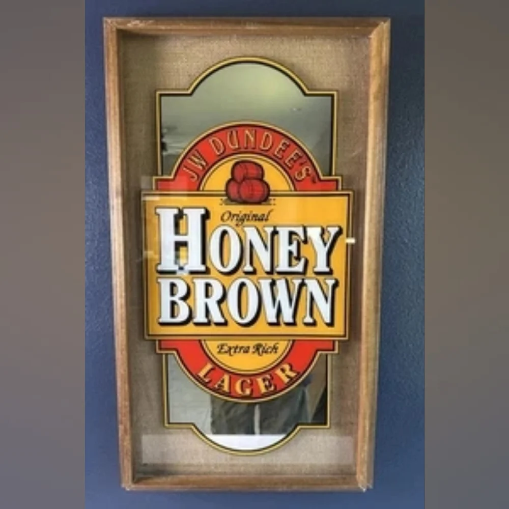 Vintage JW Dundee's Honey Brown Lager Advertising Sign Bar/Pub Man-Cave Decor